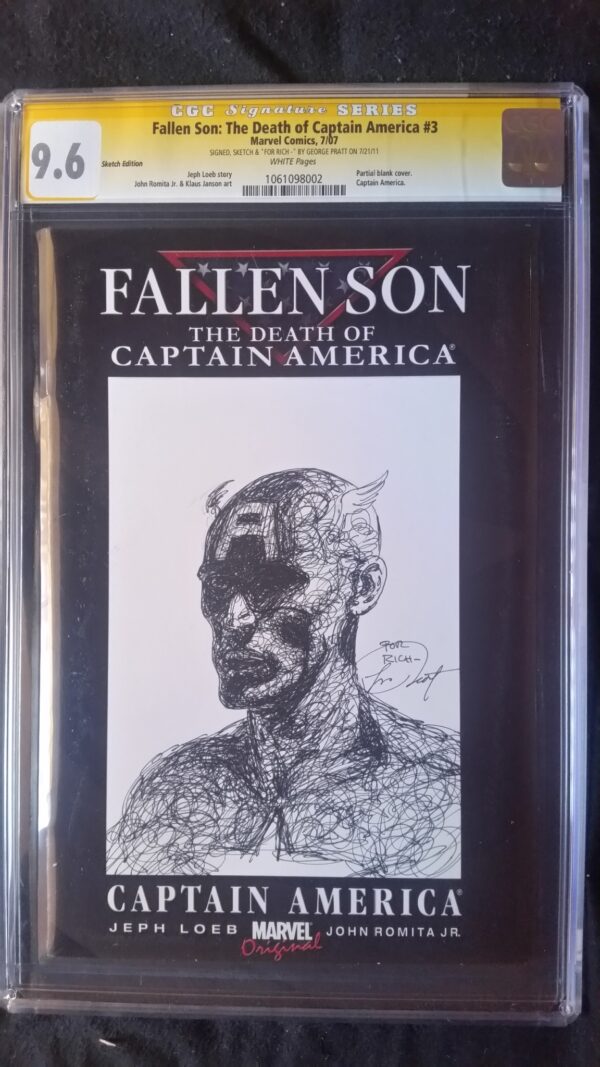 Fallen Son Death of Captain America (2007) #3 original art by Pratt CGC SS 9.6  1x Pratt