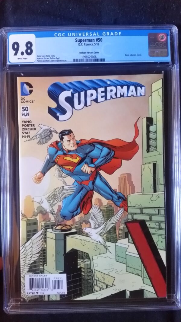 Superman (2011 3rd Series) #50 Johnson Connecting Cover Variant CGC 9.8 1:100