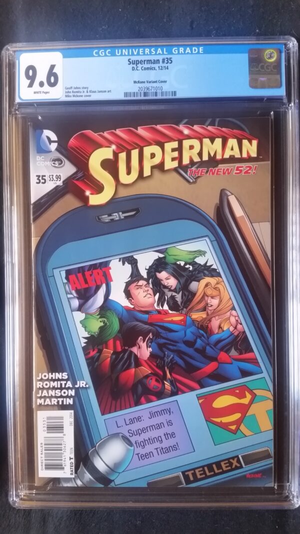 Superman (2011 3rd Series) #35 McKone Variant CGC 9.6 1:50
